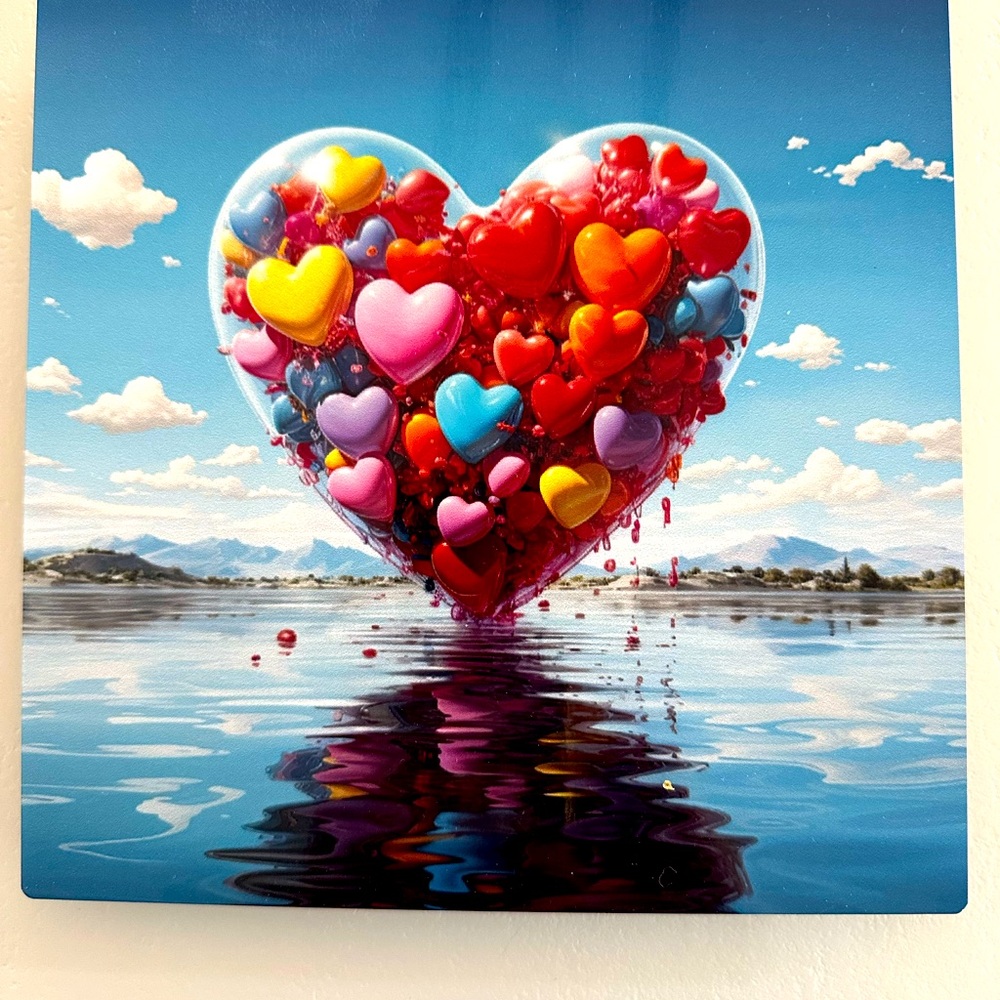Art Print of Colorful Hearts 8X8 Ready To Hang